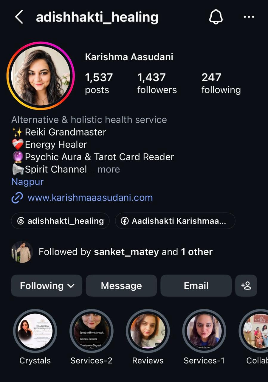 Aadi Shakti, Instagram profile